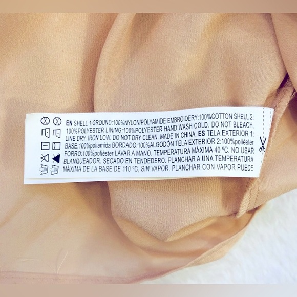 Forever 21 layers of white ruffles on tan sheer lining lace dress med - Picture 7 of 10